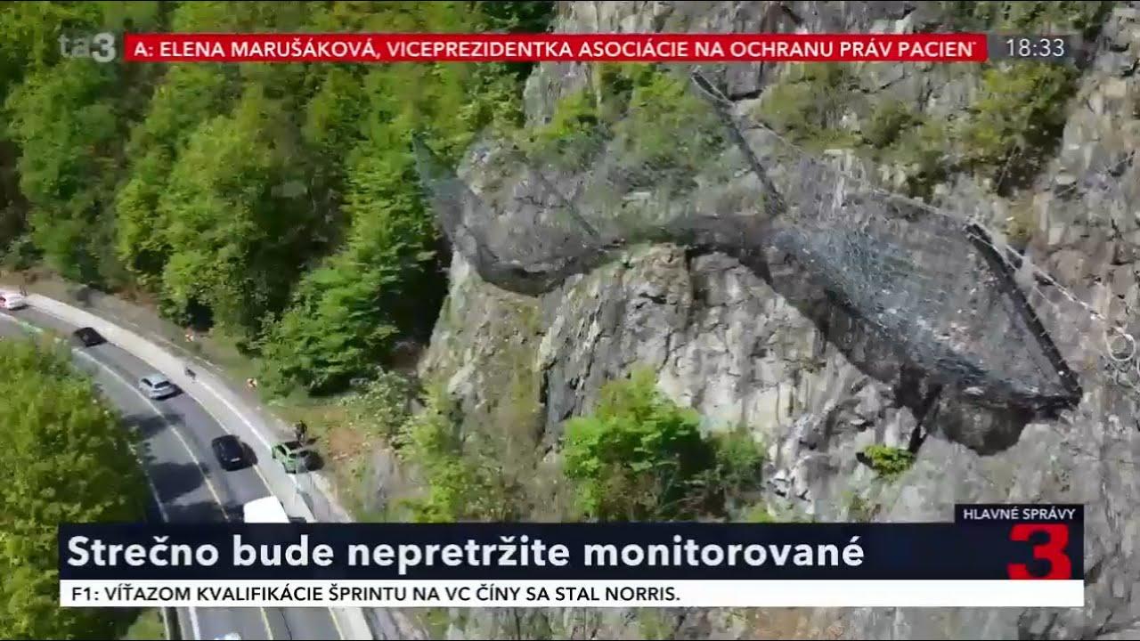 Obrázok k článku Varovný systém bude monitorovať nebezpečné bralo nad cestou pri Strečne